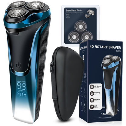 Afeitadora Qimmaol Pro para hombre: Afeitadora eléctrica para hombre, apta para afeitado en seco y en húmedo, incluye estuche de almacenamiento y 3 cuchillas de repuesto.